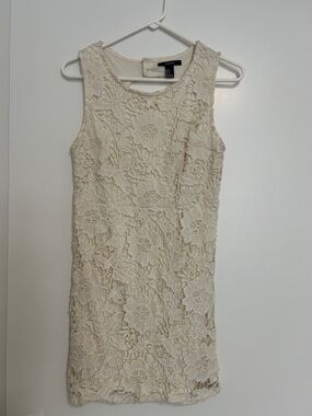 Forever21 Off-White Lace Dress, M